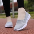 thumbnail image 4 of B91xZ Mocassin en Toile pour Femmes Bout Rond Talon Haut Bloc, Gris 8, 4 of 5