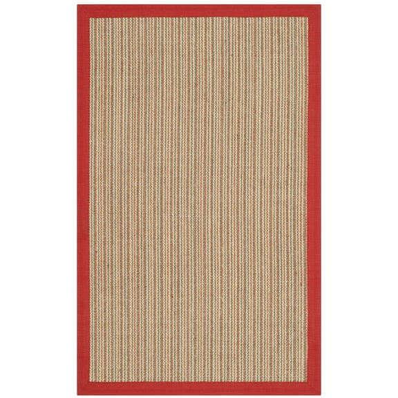 SAFAVIEH Natural Fiber Aspen Striped Area Rug, Rust, 3' x 5'