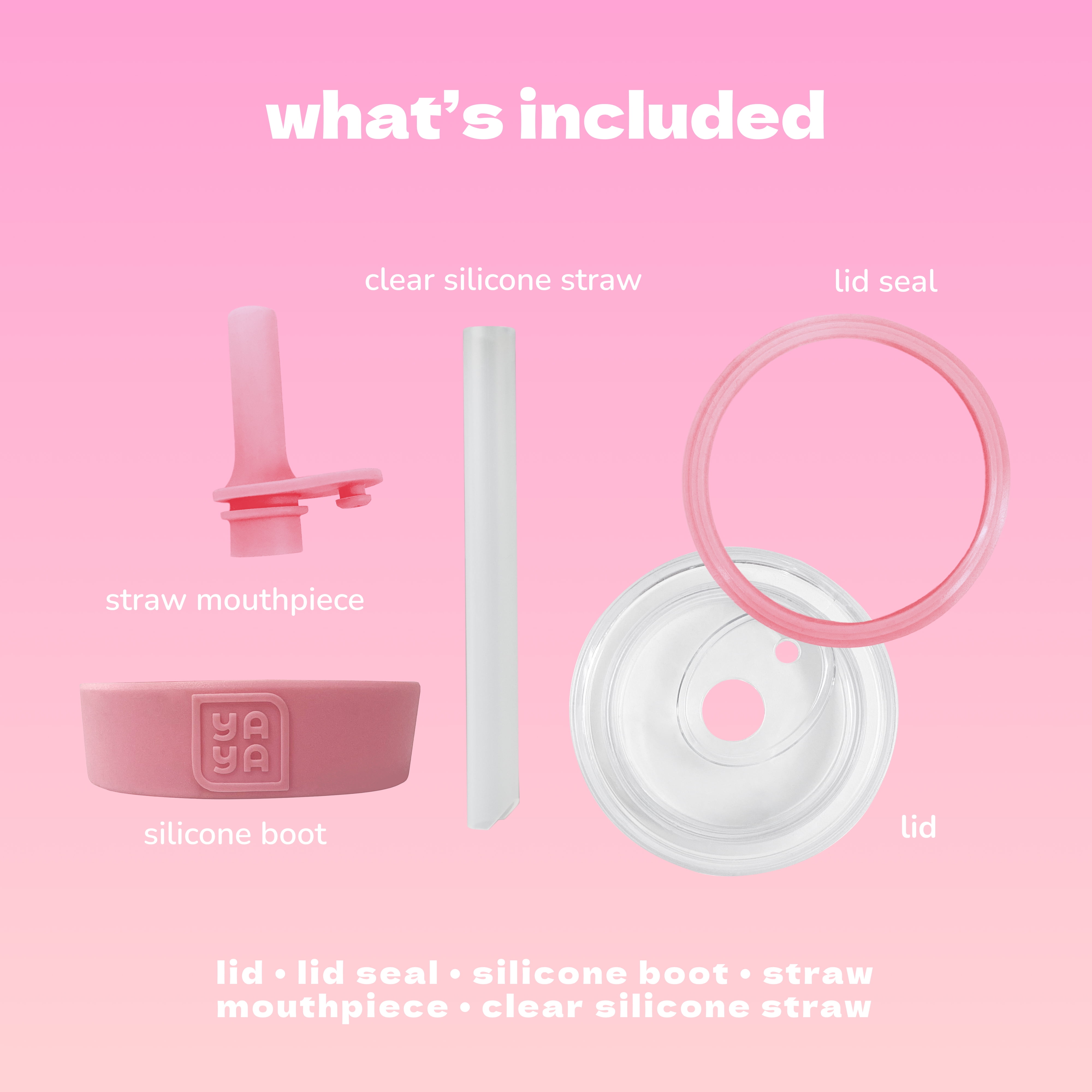 YAYA My First Travel Tumbler Replacement Accessories for Toddlers, Pink