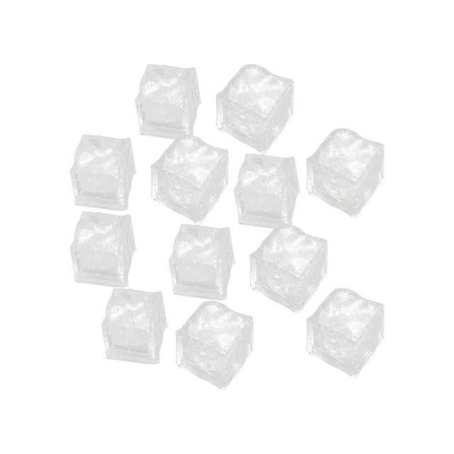 Siruishop 12 Pcs Multicolor Luminous Touch Ice Cubes Fun Party Favors Liquid Activated Bar Slow Flash