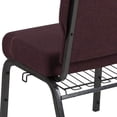 thumbnail image 6 of Flash Furniture Advantage 20.5" Fabric Church Chair in Grape with Book Rack, 6 of 6