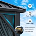 thumbnail image 4 of HOTEEL 12'x20' Hardtop Gazebo, Heavy Duty Outdoor Gazebo with Full-Colour Steel Tiles Double Roof, Flame-Retardant Curtains and Netting, Permanent Gazebo for Patio, Lawn and Backyard, Black, 4 of 14