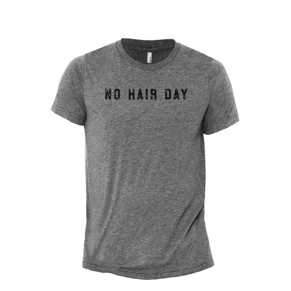 No Hair Day Men's Modern Fit Fun Casual T-Shirt Printed Graphic Tee Heather Grey Small