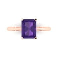 thumbnail image 2 of 2.5ct radiant cut purple natural amethyst 18k rose gold Bridal Wedding Engagement Promise Anniversary Ring for Women size 8.5, 2 of 7