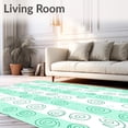 thumbnail image 2 of ODIKA 4'x6' Machine Washable Non-Slip Area Rug, Classic Holiday Mint Spiral with Bold Stripes High Traffic Rug with Pad, Green, 627325, 2 of 8