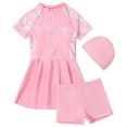 thumbnail image 1 of Odeerbi 5-12 Años Traje de Baño de Tres Piezas Con Gorro Para Niñas Daisy Training Traje de Baño Con Pantalón Corto Beachwear, 1 of 9