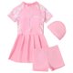 thumbnail image 1 of Odeerbi 5-12 Años Traje de Baño de Tres Piezas Con Gorro Para Niñas Daisy Training Traje de Baño Con Pantalón Corto Beachwear, 1 of 9