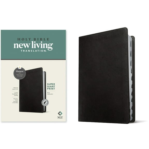 NLT Super Giant Print Bible, Filament Enabled (Leatherlike, Black, Indexed, Red Letter), (Hardcover)