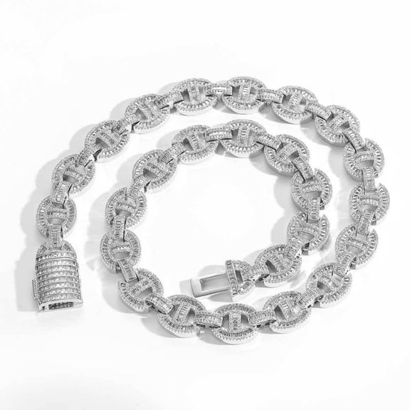 Width 16mm Big Miami Iced Out Cuban Link Necklace, Extra Shiny Cuban Link Chain for Men, Solid Thick Hip Hop Mens Cuban Link Chain, 16-24 Inch - Gift Box Included