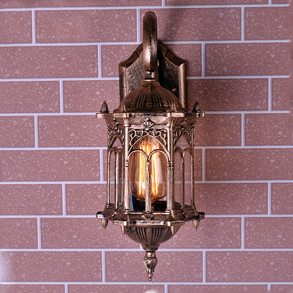 Retro Style Exterior Wall Light Fixture Shade IP65 Waterproof Rating Aluminum Material Outdoor Lantern Sconce Porch Light Lamp, Easy To Install and Durable