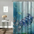 thumbnail image 2 of Orinice  Sea Turtle Shower Curtain Set Coastal Nautical Shower Curtain for Bathroom Summer Ocean Theme Coral Seashell Underwater Shower Curtain with12 Hooks, 60x72, 2 of 7
