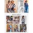 thumbnail image 4 of HOTAPEI V Neck Sweaters for Women Color Block Striped Knitted Sweater Long Sleeve Pullover Sweaters Knit Tops, 4 of 5