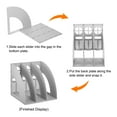 thumbnail image 4 of Uxcell Magazine File Holder, 2Pcs Plastic Vertical 3 Compartment Desktop Book Newspaper Notebook Storage Rack, Grey, 4 of 4