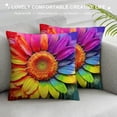 thumbnail image 3 of Chilfamy Flowers Rainbow Colorful Fashion Style Throw Pillow Covers Dirt-Resistant for Couch Sofa Living Room Bedroom Car, Zipper Closure 1PC 18x18in, 3 of 5