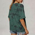 thumbnail image 3 of Uootdi Women's Tees Round Neck Short Sleeve Tie Dye Print Solid Casual Tops Daily Wear Style Soft Stretchy Loose Fit Shirts Gift, 3 of 9