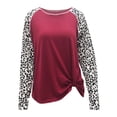 thumbnail image 3 of Camiseta de leopardo de manga larga con cuello redondo informal para mujer Chaqueta con dobladillo torcido Fridja  ghj987+726, 3 of 3