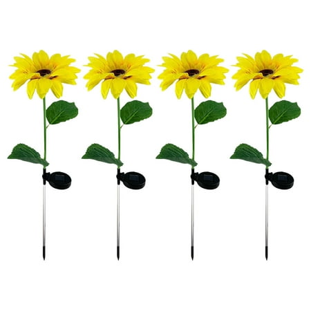 

NUOLUX 4Pcs Sunflower Design Solar Light Garden Decor Yard Decorative Led Light Ornament
