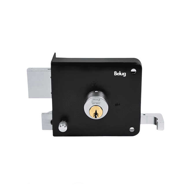 Cerradura Chapa Puerta Sobreponer Belug, Negro
