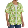 thumbnail image 2 of Fotbe Avocado And Toast Camisa Estampada de Manga Corta para Hombre, Casual de Verano, Estilo Playero, Sin Arrugas-Large, 2 of 5