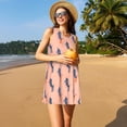 thumbnail image 3 of Fotbe Winter Skiing Adventure Vestido de Verano sin Mangas para Mujer – Vestido Midi Línea A, Estilo Camiseta Floral, Vestido Playero Casual y Fluido, 3 of 7