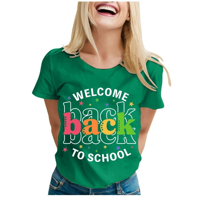 LUOGENLI T-shirts pour Femme pour Femmes T-shirts pour Dames à la Mode Rentrée des Classes Imprimé Manches Courtes Col Rond T-Shirt T-shirts pour Femmes T-shirts Graphiques T-shirts Vintage Fête de la Saint-Patrick Vert TG