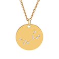 thumbnail image 3 of Collier en Acier Titane Serti de Diamants Mode 12 Constellations Bijoux, 3 of 9