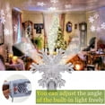 thumbnail image 4 of Christmas Tree Topper, 9.6”  Snowflake Tree Toppers Lighted Indoor with Rotating 3D Silver Snowflake LED Projector Hollow Glitter Lighted for Tree Christmas Decorations Holiday Ornaments, 4 of 10