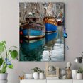 thumbnail image 4 of Fishing Boats Harbor Canvas Painting，Coastal Nautical Wall Decor for Living Room Bedroom Office Home, 4 of 8
