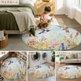 thumbnail image 6 of Spring Floral 5ft Round Rug, Pastoral Rustic Hummingbird Botanical Non-Skid Rubber Backing Large Area Rugs - Living Room Bedroom Home Office, Indoor Floor Mat Carpets Washable Rug, 6 of 9