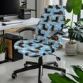 thumbnail image 2 of FKELYI Dachshund Dog Love Blue Print Office Chair Cover for Home Anti-Dust Computer Chair Covers Removable Rotating Chair Slipcover for Swivel Boss Chair Office Decoration, Large, 2 of 6