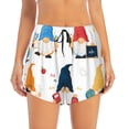 thumbnail image 3 of Uemuo School Cute Gnomes Pattern Women's Athletic Shorts High Waisted Running Shorts with Liner Pockets Gym Elastic Workout Shorts-Large, 3 of 9