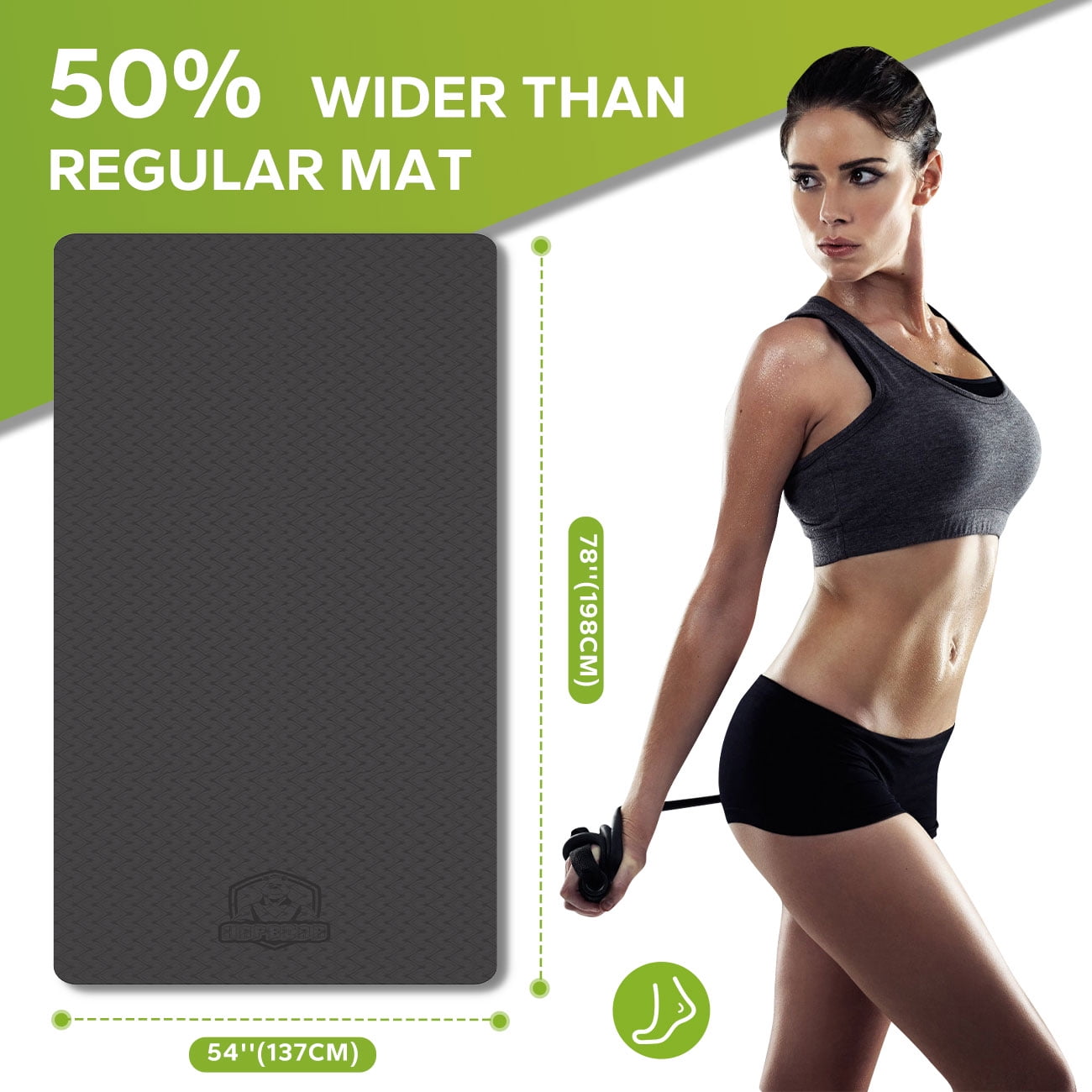 Extra Large Yoga Mat, 78x54 Inches, Thick & Durable Non-Slip Exercise Mat, Eco-Friendly TPE Foam Workout Mat for Home Gym, Yoga, Pilates, Stretching and Meditation
