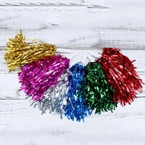 Worgeous Plastic Cheerleading Pom Poms with Handle in Red Color for Sports Cheering Events 10 Pcs