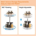 thumbnail image 3 of Organizador giratorio Lazy Susan con altura ajustable para armario de despensa (2 niveles, blanco), 3 of 7