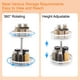 thumbnail image 3 of Organizador giratorio Lazy Susan con altura ajustable para armario de despensa (2 niveles, blanco), 3 of 7