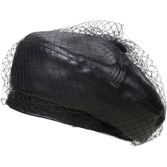 Jiibva Women's Mesh Beret Hat French Beret Vintage Berets Leather Painter Cap Winter Autumn Hat Retro Artist Cap Lightweight Winter Hats Hair Accessory