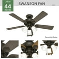thumbnail image 3 of Hunter - Swanson Indoor Ceiling Fan With Light, 44-inch, New Bronze, Traditional-style, 3-speed WhisperWind Motor, 50881, for living rooms, bedrooms, home offices, kitchens, 3 of 14