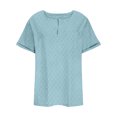 thumbnail image 4 of Babysbule Women Fashion Plus Size Casual V-Neck Short Sleeve T-Shirt, Soft Comfortable Stretchy Fit, Trendy Everyday Basic Top, 4 of 5