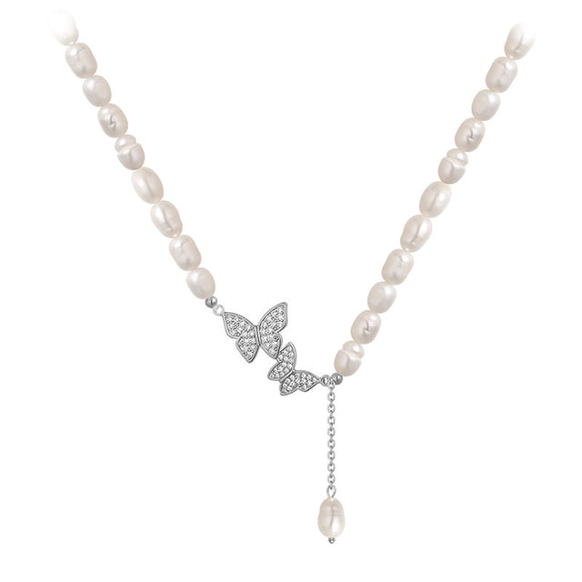 LYMAYTER Collier Charme Collier pour Femmes - Fait Main, Rétro, Perle, Fête