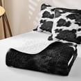 thumbnail image 4 of Erosebridal Cow Hide Texture Twin Quilt Set,Black White Spotted Animal Twin Coverlet Set For Boys,2 Pieces, 4 of 7
