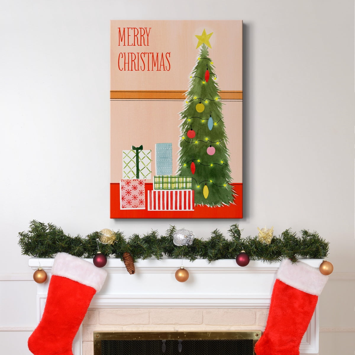 Christmas Stockings Collection B- Gallery Wrapped Canvas