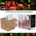 thumbnail image 5 of 12x12in Storage Baskets Set of 4 Water Hyacinth Baskets,Foldable Handwoven Storage Cubes,Wicker Cube Baskets Laundry Organizer Totes for Home, 5 of 5