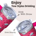 thumbnail image 4 of 20OZ Flamingo Lover Tumbler with Handle Insulated Coffee Mug Gifts for Women Perfect for Birthday Christmas Presents Office Work Travel Outdoor Picnics Gatherings, 4 of 6