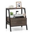 thumbnail image 1 of Costway 1 PCS Nightstand with Drawer Farmhouse 3-Tier Bedside Table with Open Shelf End Table, 1 of 10