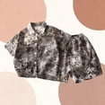 thumbnail image 4 of Conjuntos de solapa de manga corta para niños de verano, camisa de solapa de manga corta con estampado floral, top estilo playero informal + pantalones cortos sueltos con cintura elástica, conjunto de, 4 of 5