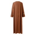 thumbnail image 5 of 2025 Robe Midi à Rayures Bouffantes Unie pour Femmes à Manches, Col Rond, Robe Longue Maxi, Robe d'Été Décontractée pour Femmes, Robes Maxi Décontractées pour Femmes, Robe Midi à Bretelles, 5 of 5