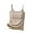 Khaki., variant on Akafmk Women's Sleeveless Tank Pajama Tops,Women's Cotton Sleepwear T-Shirt,Summer Breathable Round Tie Chest Pad with Suspender Sleeveless Pajamas