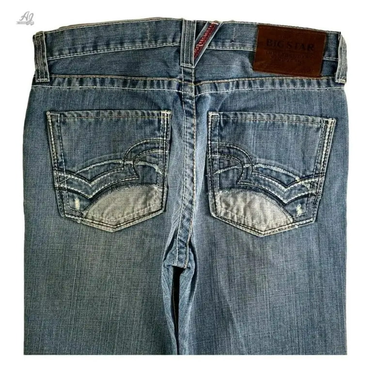 Big Star Vintage Jeans Mid Rise Union Straight Leg Distressed 30