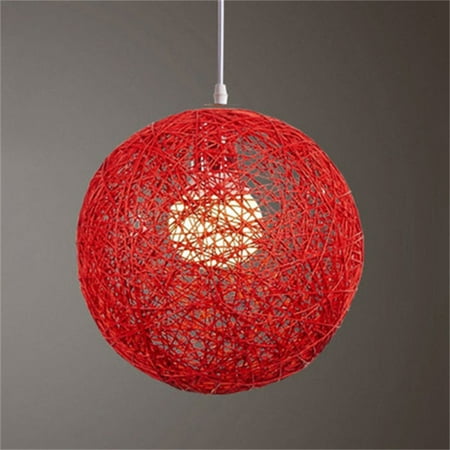 

BeesClover Round Concise Hand-woven Rattan Vine Ball Pendant Lampshade Light Lamp Shades Light Accessories(15cm Diameter)