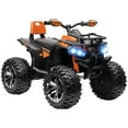 thumbnail image 3 of Aosom Kids ATV, 12V 4 Wheeler Ride on Quad Car Toy with Music, Headlights, Battery Powered Electric Vehicle for Boys and Girls, Orange, 3 of 10